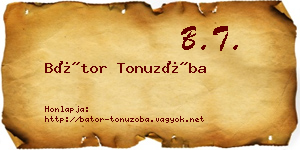 Bátor Tonuzóba névjegykártya